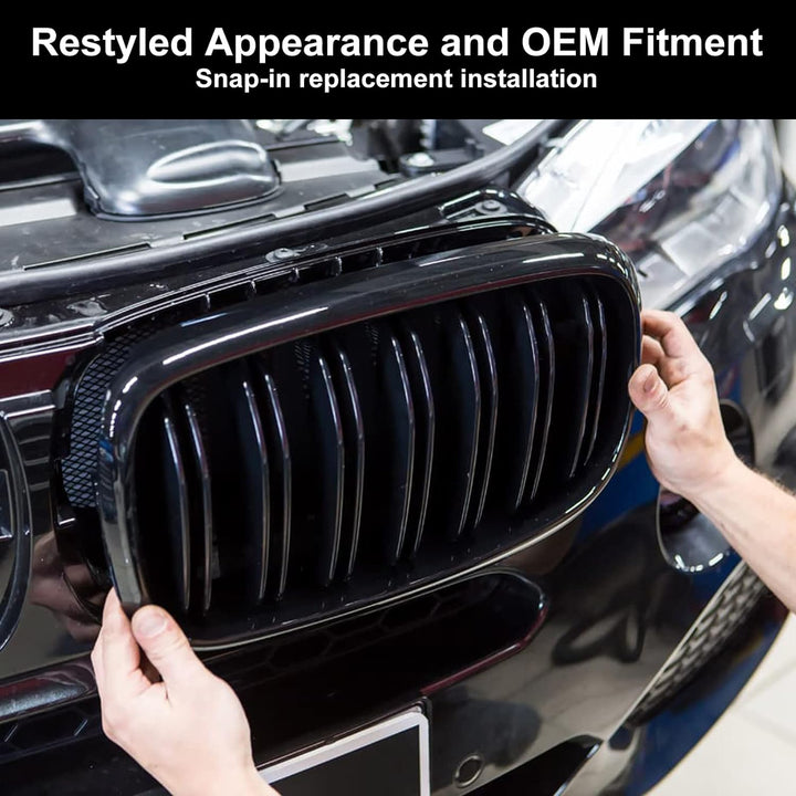 YIUBCZOQI F30 Kühlergrill für BMW 3er f30 Nieren Schwarz f30 f31Grill Glanz Schwarz Doppelsteg Sport