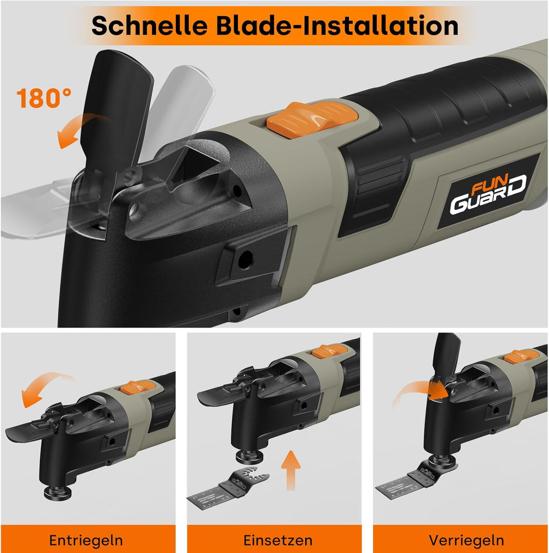 Oszillationswerkzeug 300W Multifunktionswerkzeug mit 30 Zubehör, 6 Variable Geschwindigkeit 15000-22