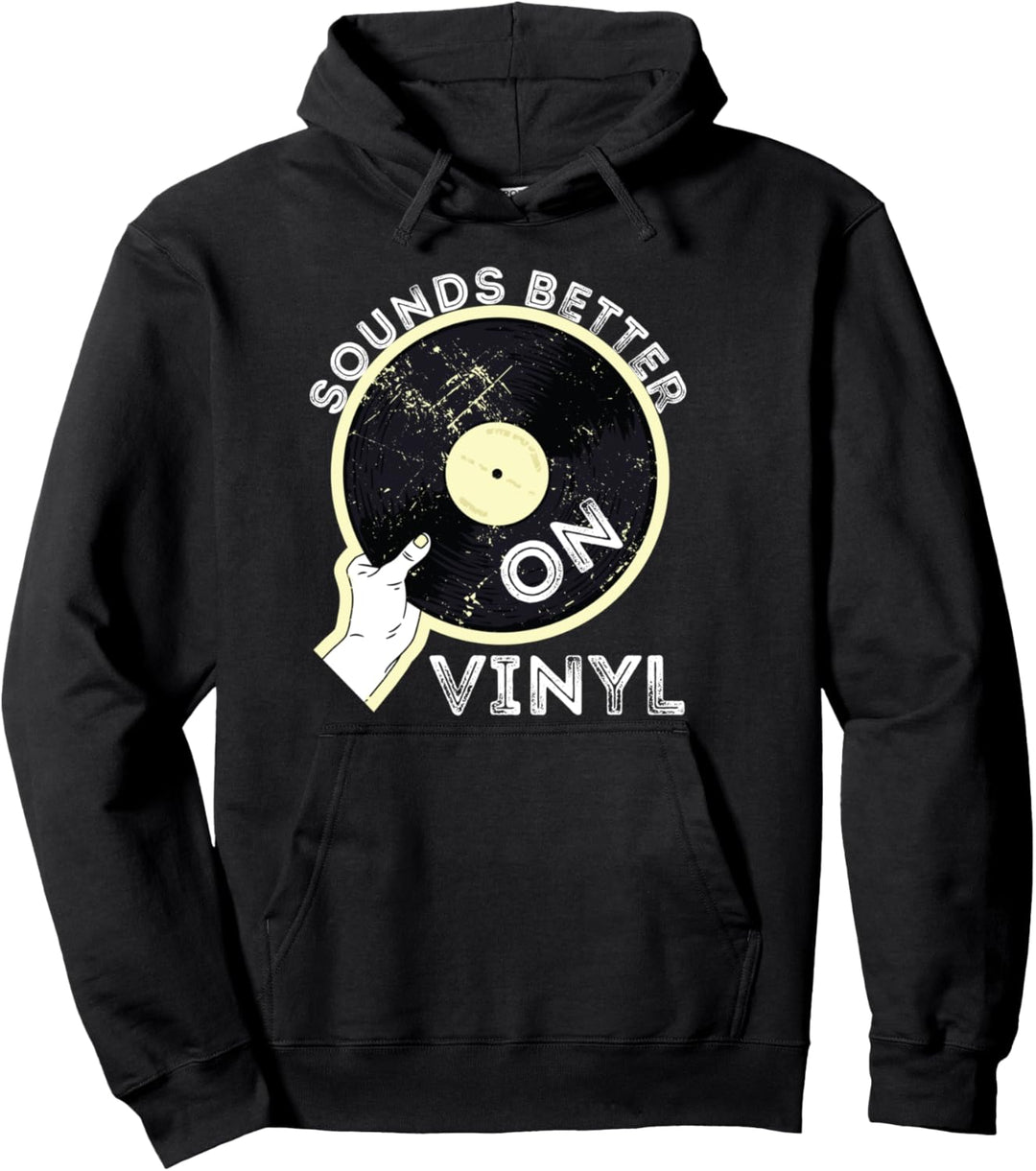 Record Old School DJ Plattenspieler klingt besser auf Vinyl Pullover Hoodie