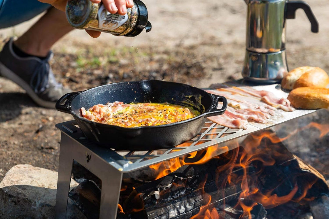 FENNEK 4 FIRE | steckbares Zubehör für Feuerschale FENNEK Hexagon | Grillplatte, Plancha, Grillrost