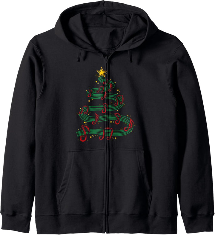 Weihnachtsbaum Musiknoten Lied Musiker singen Weihnachtsli Kapuzenjacke