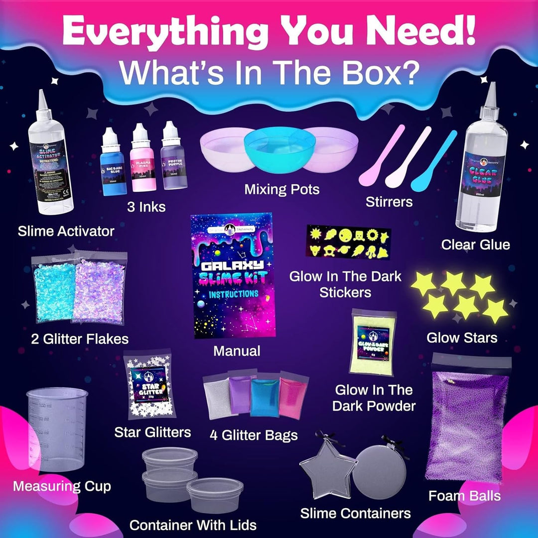 Original Stationery Galaxy Slime Kit mit Glow in The Dark Kleber und Sternen- Glitter & Galactic ! D