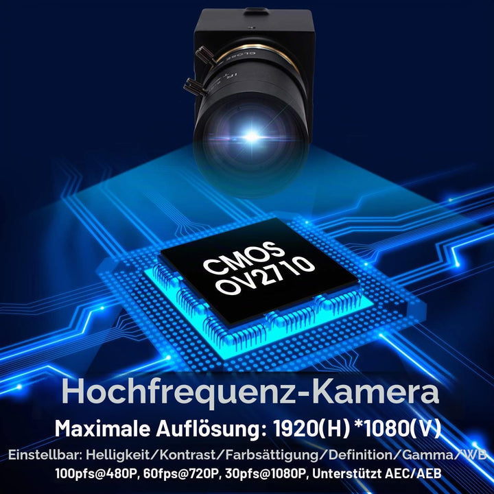 Svpro USB Webkamera mit 5-50mm Objektiv Kamera mit manuellem Fokus und Zoom Mini Webcam 2MP High Fra