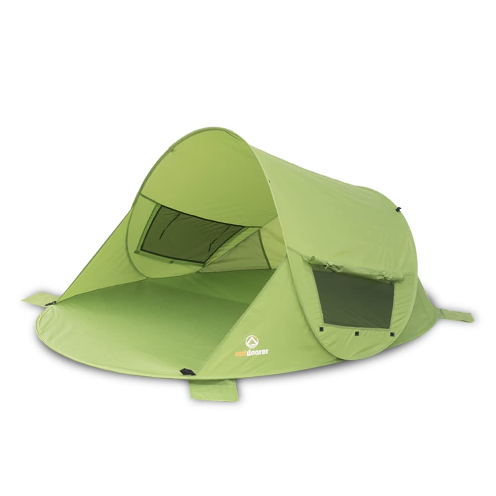 outdoorer Pop up Strandmuschel Zack Premium - Wurfmuschel mit UV 80 Sonnenschutz, Strandzelt, Windsc