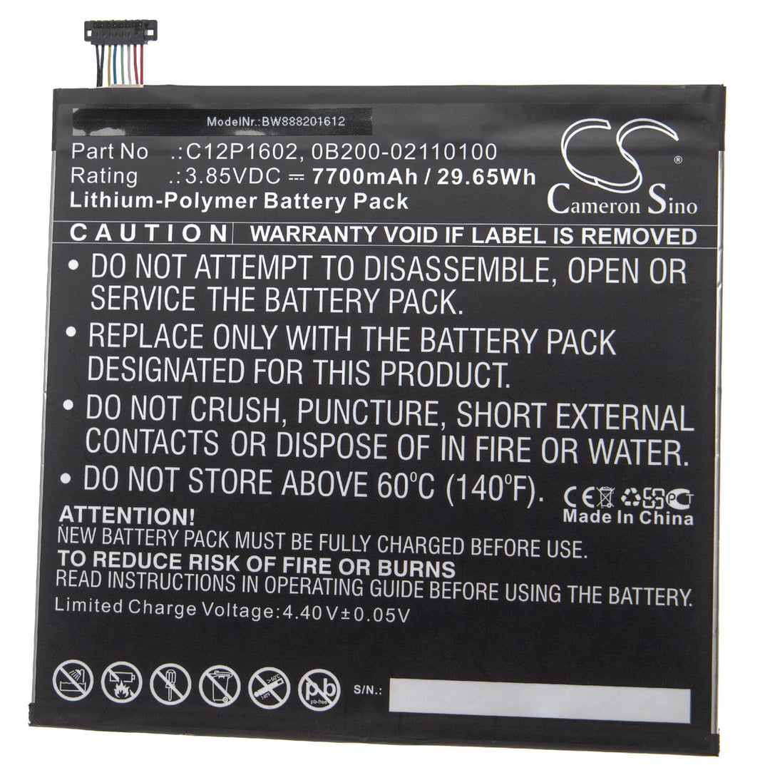 vhbw Akku kompatibel mit Asus ZenScreen MB16AHP, MB16AP, XG17AHP, XG17AHPE Tablet Pad (7700mAh, 3,85