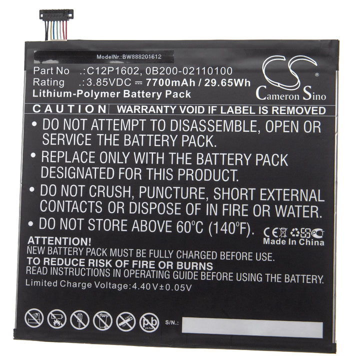 vhbw Akku kompatibel mit Asus ZenScreen MB16AHP, MB16AP, XG17AHP, XG17AHPE Tablet Pad (7700mAh, 3,85