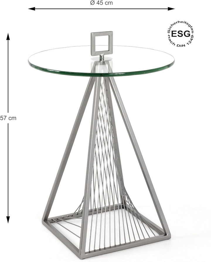 HAKU Möbel Beistelltisch, Metall, grau, Ø 45 x H 57 cm Ø: 45 x H: 57 cm, Ø: 45 x H: 57 cm