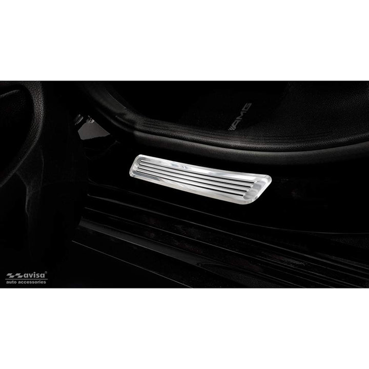 Edelstahl Einstiegsleisten kompatibel mit Mercedes C-Klasse W205 2014-2019 & FL 2019-2021 & W206 202