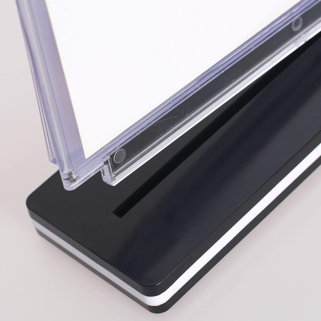 TUKA-i-AKUT 2er A5 Tisch-Flipchart aus Acryl mit Basis, 12 Hüllen T Form Desktop Flip Chart, Beidsei