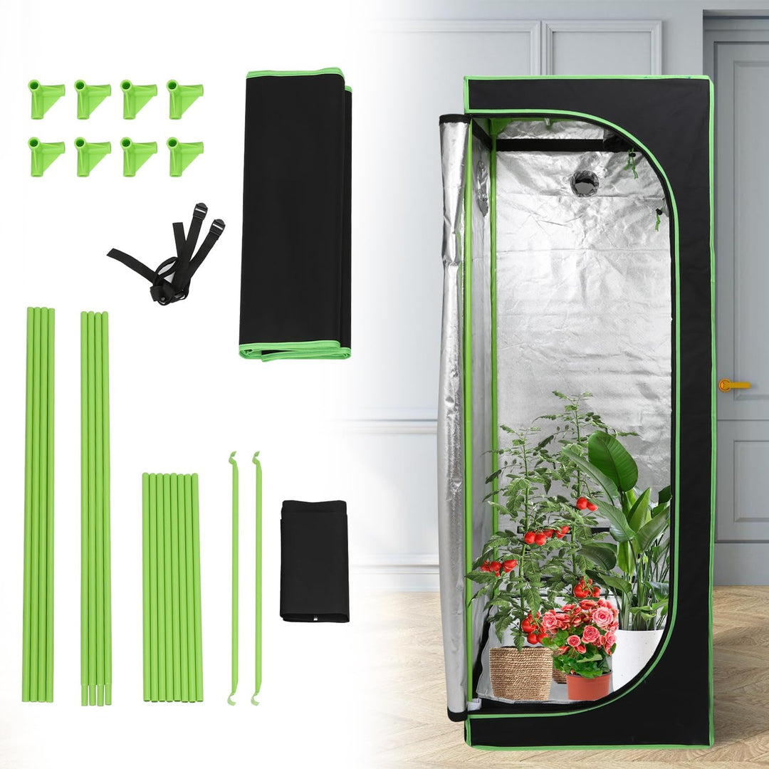 Growzelt 60x60x180 cm Grow Tent 600D Oxford Grow Box Lichtdicht und Wasserdicht Pflanzenzelt Growsch