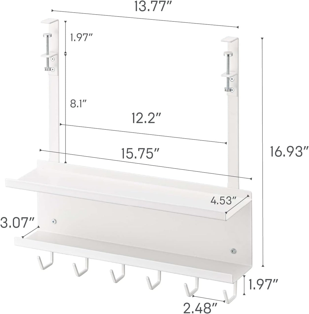 Yamazaki 5461 SMART Unter-Tisch Kabel- & Router-Organizer, weiss, Stahl, Minimalistisches Design Wei