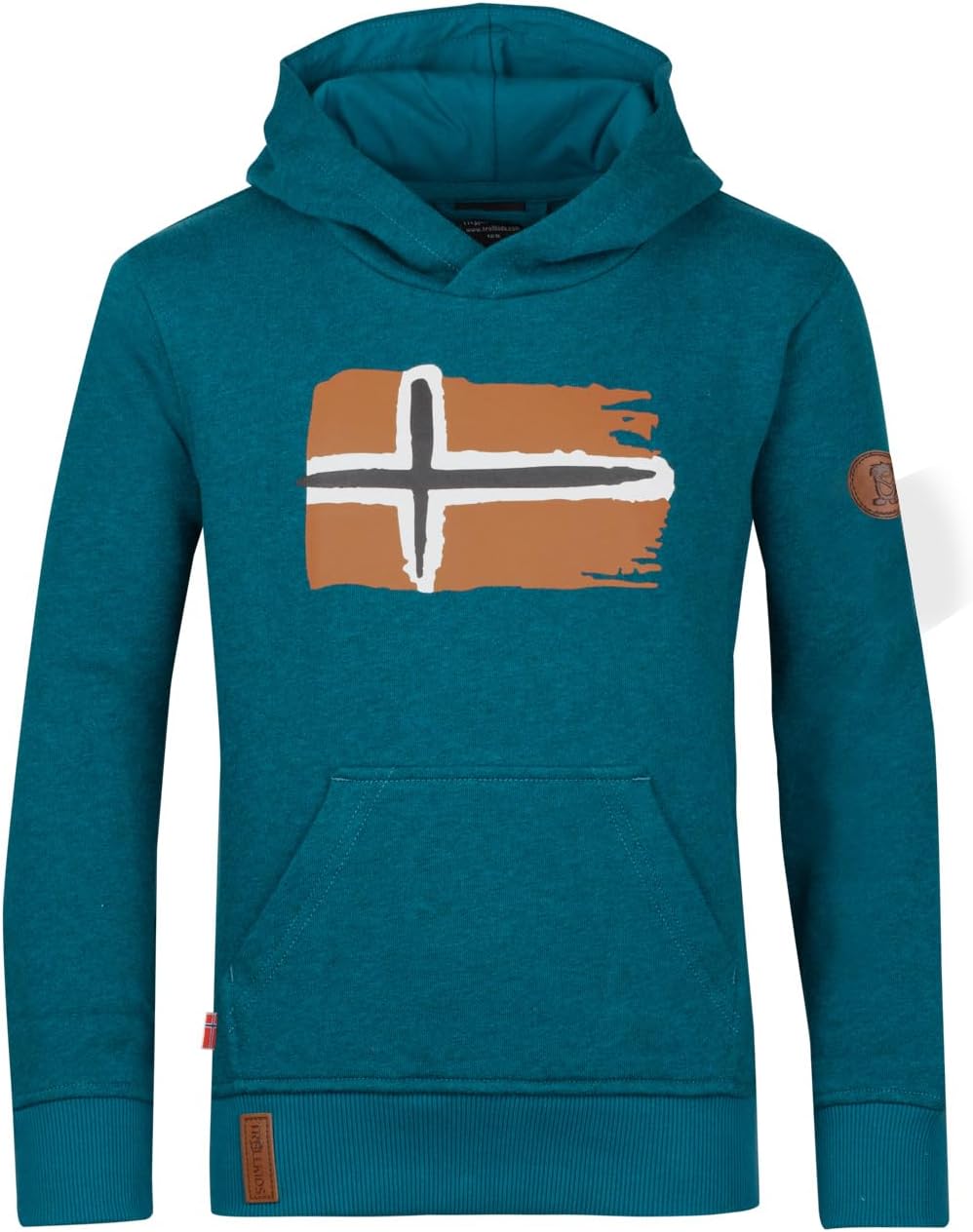 Trollkids Baumwoll Hoodie Pullover mit Kapuze Dunkelblau 104, Dunkelblau 104