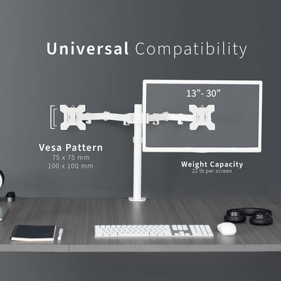 VIVO Dual-Monitor-Schreibtischhalterung, strapazierfähig, voll verstellbarer Ständer, passend für 2