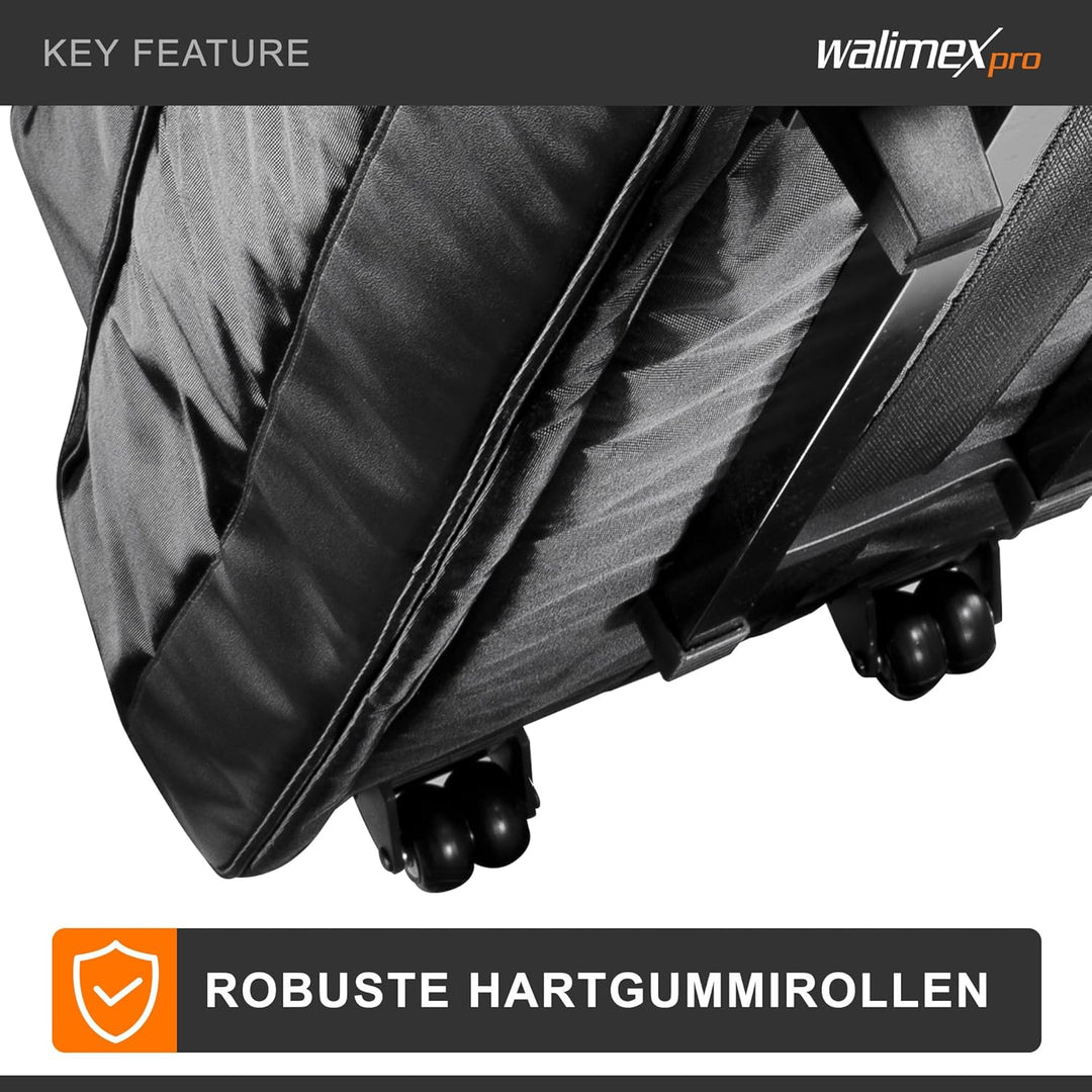 Walimex pro Studio-Trolley XL (inkl. ausziehbarem Trolleygriff, gepolsterten Schultergurt, variabler