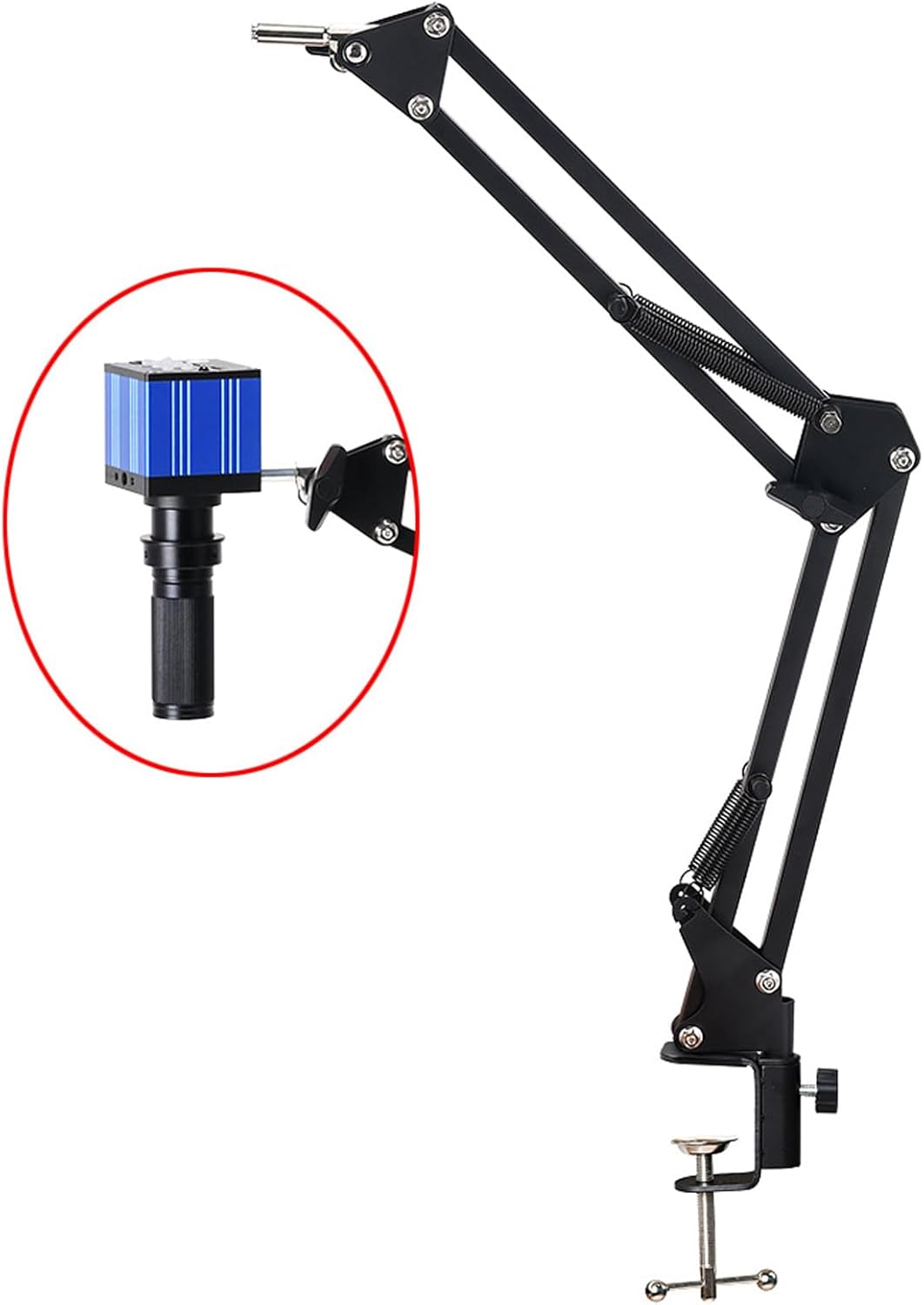 Industrieller Mikroskophalter mit Verstellbarem Mikroskoparm, 42-mm-Objektivring und Flexiblem Ständ