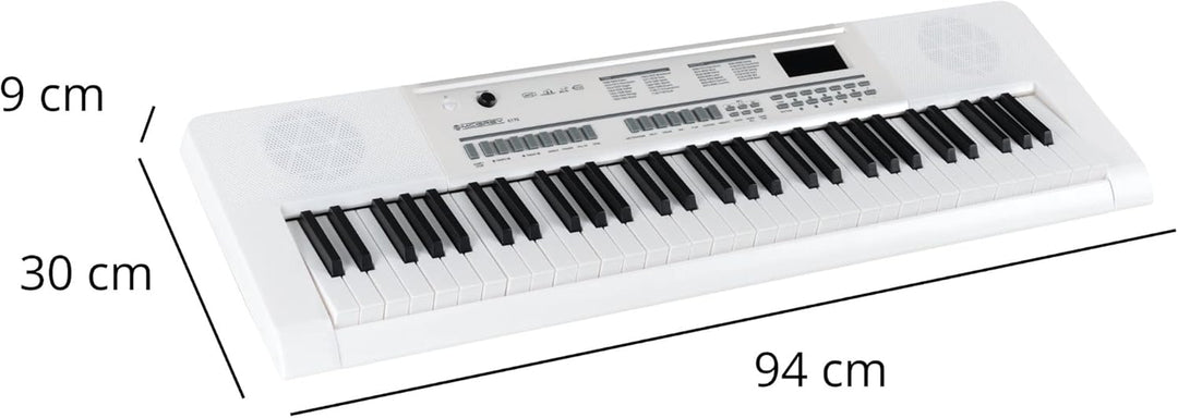 McGrey 6170 WH Akku-Keyboard - 61 Tasten-Keyboard mit integriertem Akku - 200 Klänge und Rhythmen -