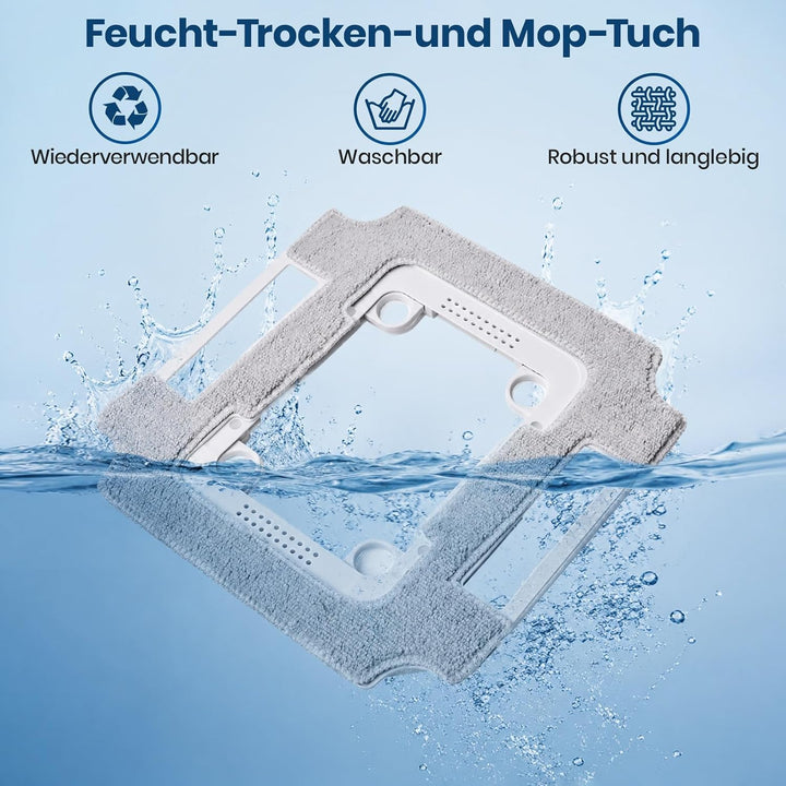 2 Stück Reinigungstuch für ECOVACS WINBOT W3 Fensterputzroboter Zubehör, Waschbare Mikrofaser Wischt