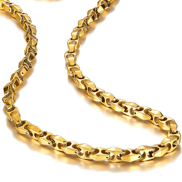 Unique Astro Snake Herren-Halskette Wolfram goldfarben 56 cm, Ohne Edelstein