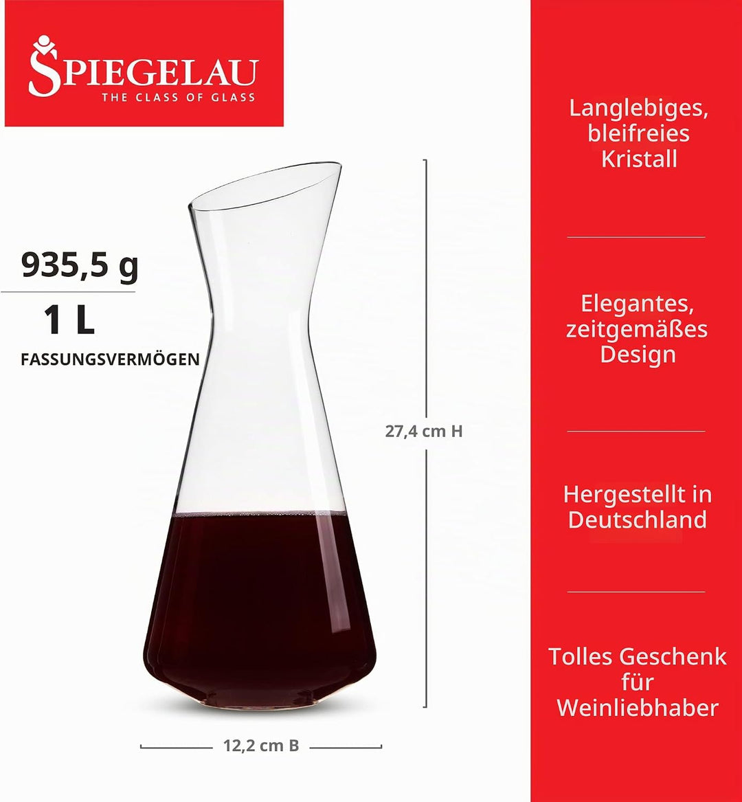 Spiegelau Dekanter, Wein-Dekanter, Kristallglas, 1 L, Style, 4670157