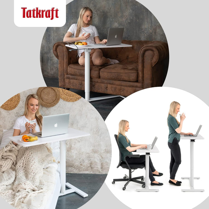 Tatkraft Relax Airlift Pneumatischer Sitz-Steh Laptoptisch mit Rädern, Höhenverstellbar 74-115 cm Mü