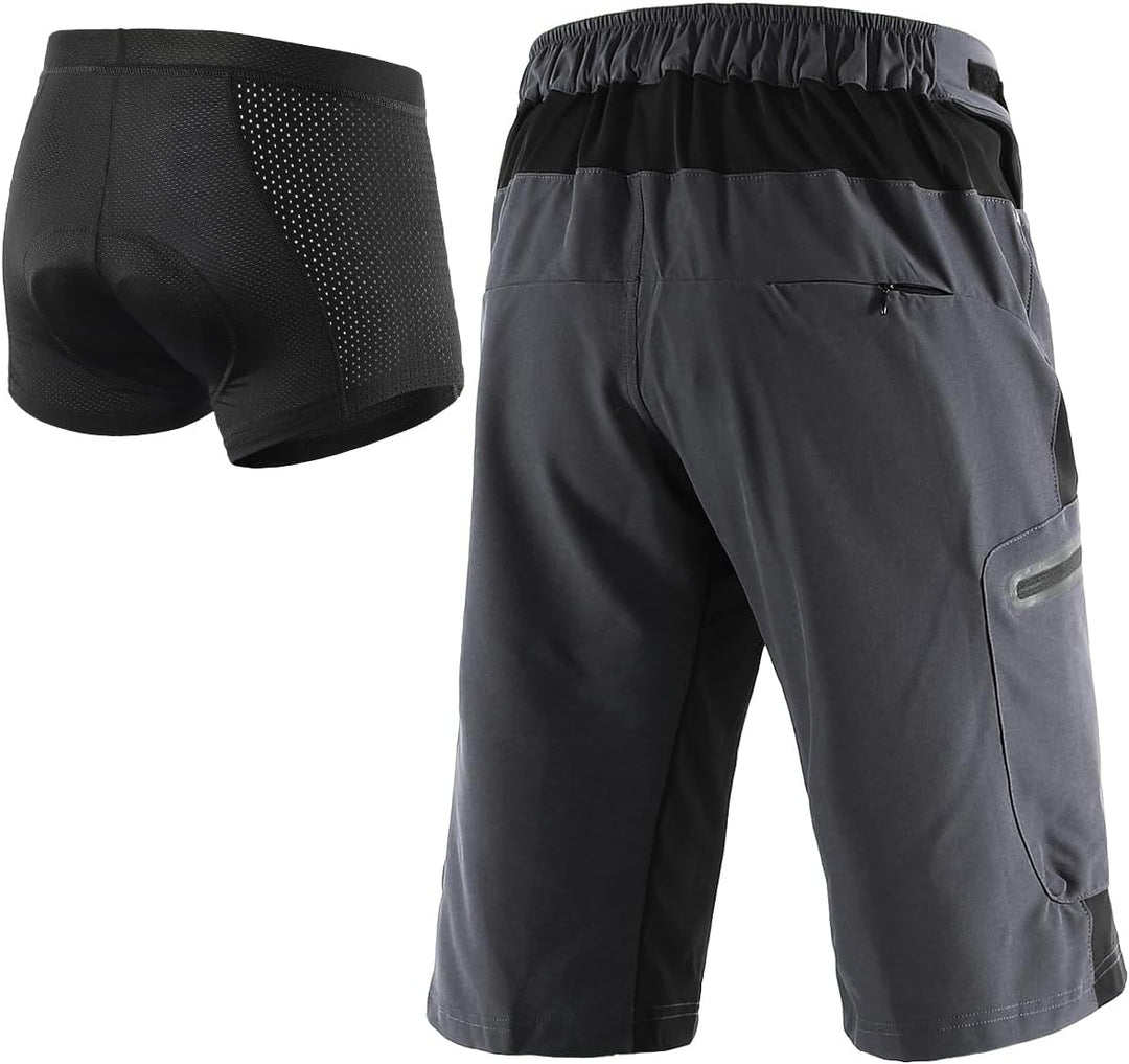 ARSUXEO Herren Radhose Loose Fit MTB Shorts Wasserabweisende Outdoor Sporthose mit 7 Taschen 1202 M