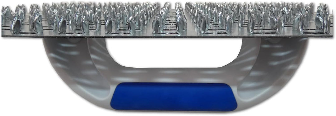 DEWEPRO Edelputzkratzer 250 x 130 mm für Mineralputz | Putzkratzer mit gezahnter Metallplatte, ca. 7