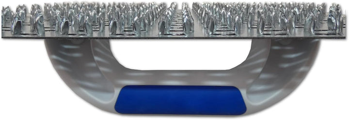 DEWEPRO Edelputzkratzer 250 x 130 mm für Mineralputz | Putzkratzer mit gezahnter Metallplatte, ca. 7