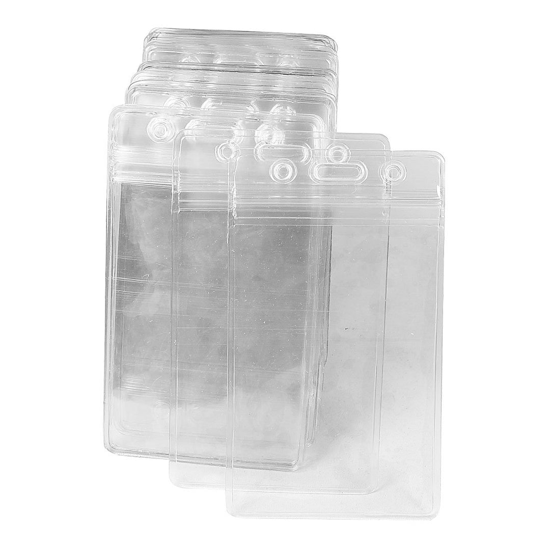 sourcing map 50 Stück Transparente ID Ausweishalter Vertikale Kunststoff ID Kartenhalter mit wasserd