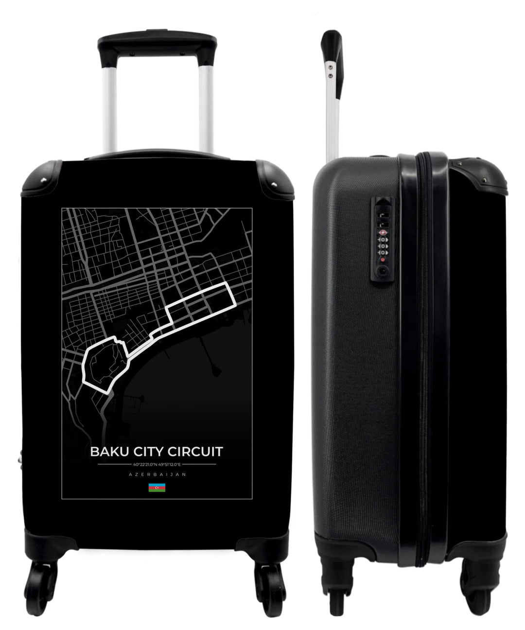 NoBoringSuitcases.com® Koffer Handgepäck Trolley Rollkoffer Kleine Reisekoffer mit 4 Rollen - Motors