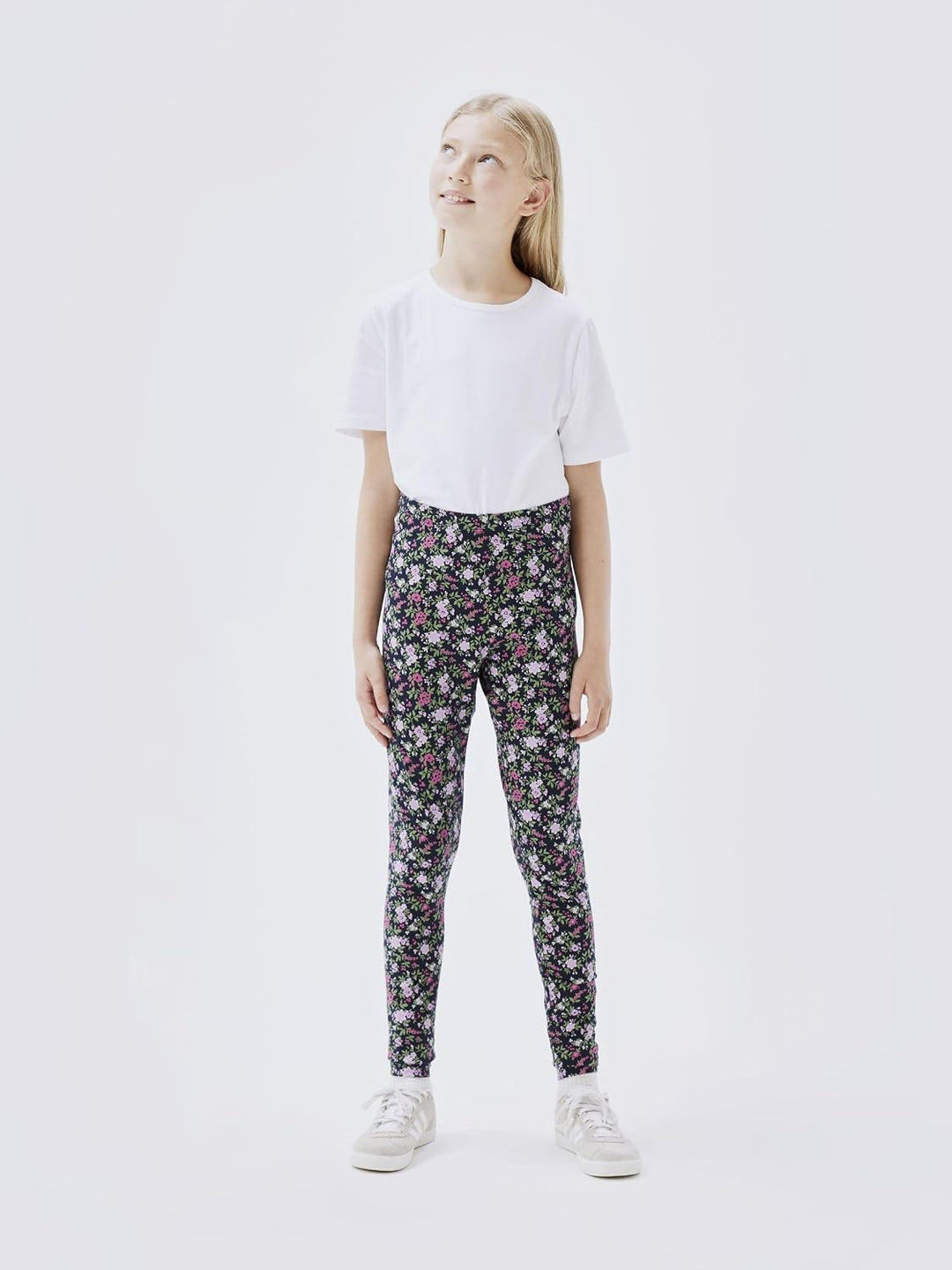 NAME IT Girl Leggings 2er-Pack 134-140 Dark Sapphire/Pack:dark Sapphire (Aop Small Flower), 134-140