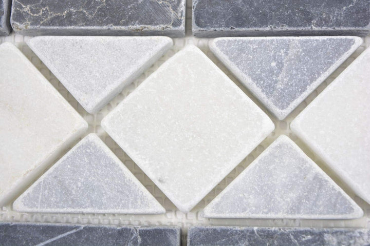 Naturstein Mosaik Bordüre Travertin anthrazit schwarz weiss für WAND BAD WC KÜCHE VERBLENDER | 10 St