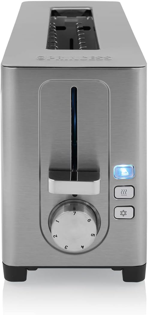 Princess 142401 Steel Toaster Langer Schlitz - 7 einstellbare Stufen - 1050 W 2 Toasts Langer Schlit