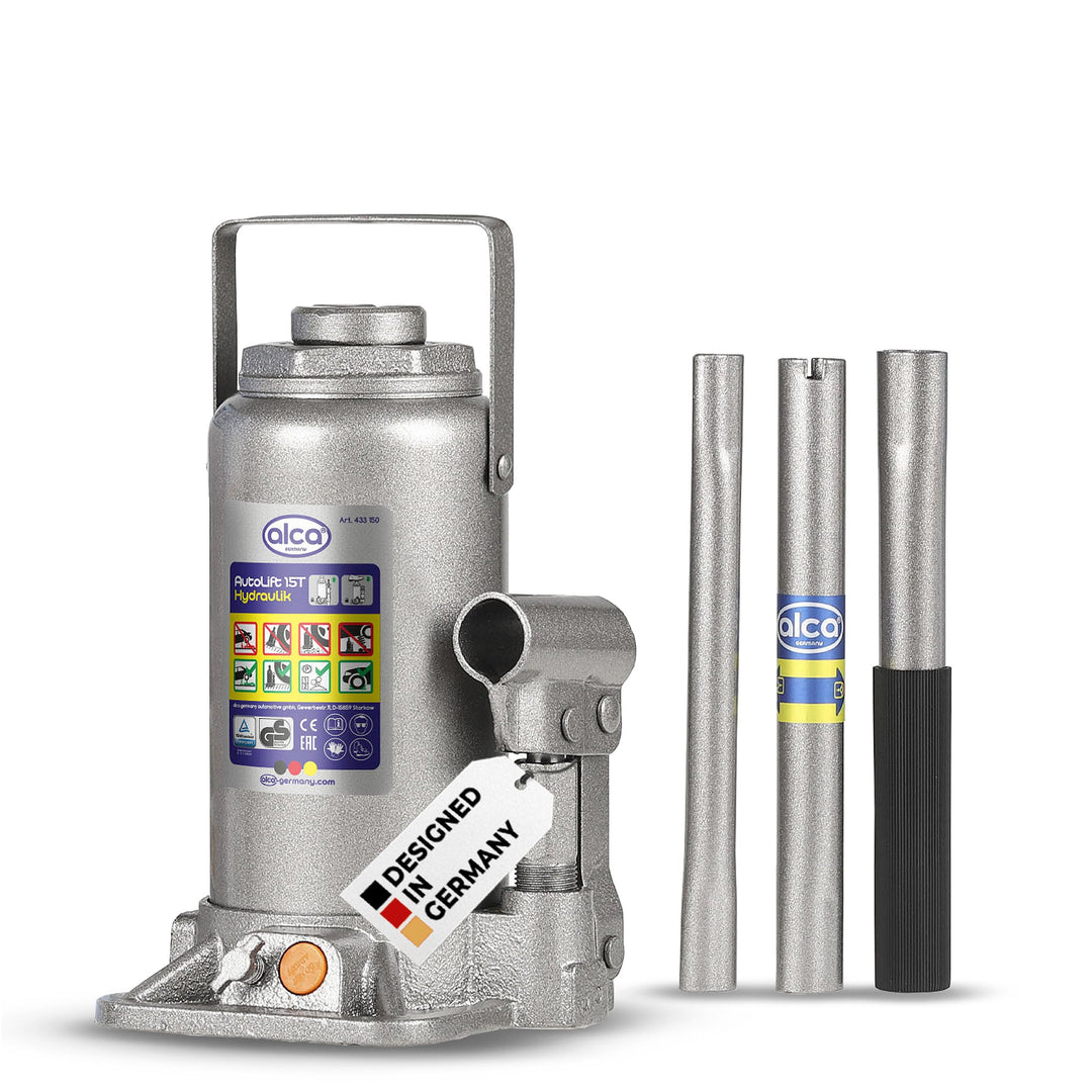alca® Wagenheber hydraulisch Unterstellheber 15t Stempel-Wagenheber für SUV/PKW Hubhöhe 22,5-42,5cm