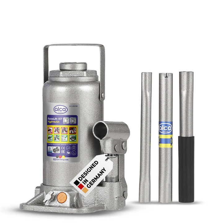 alca® Wagenheber hydraulisch Unterstellheber 15t Stempel-Wagenheber für SUV/PKW Hubhöhe 22,5-42,5cm