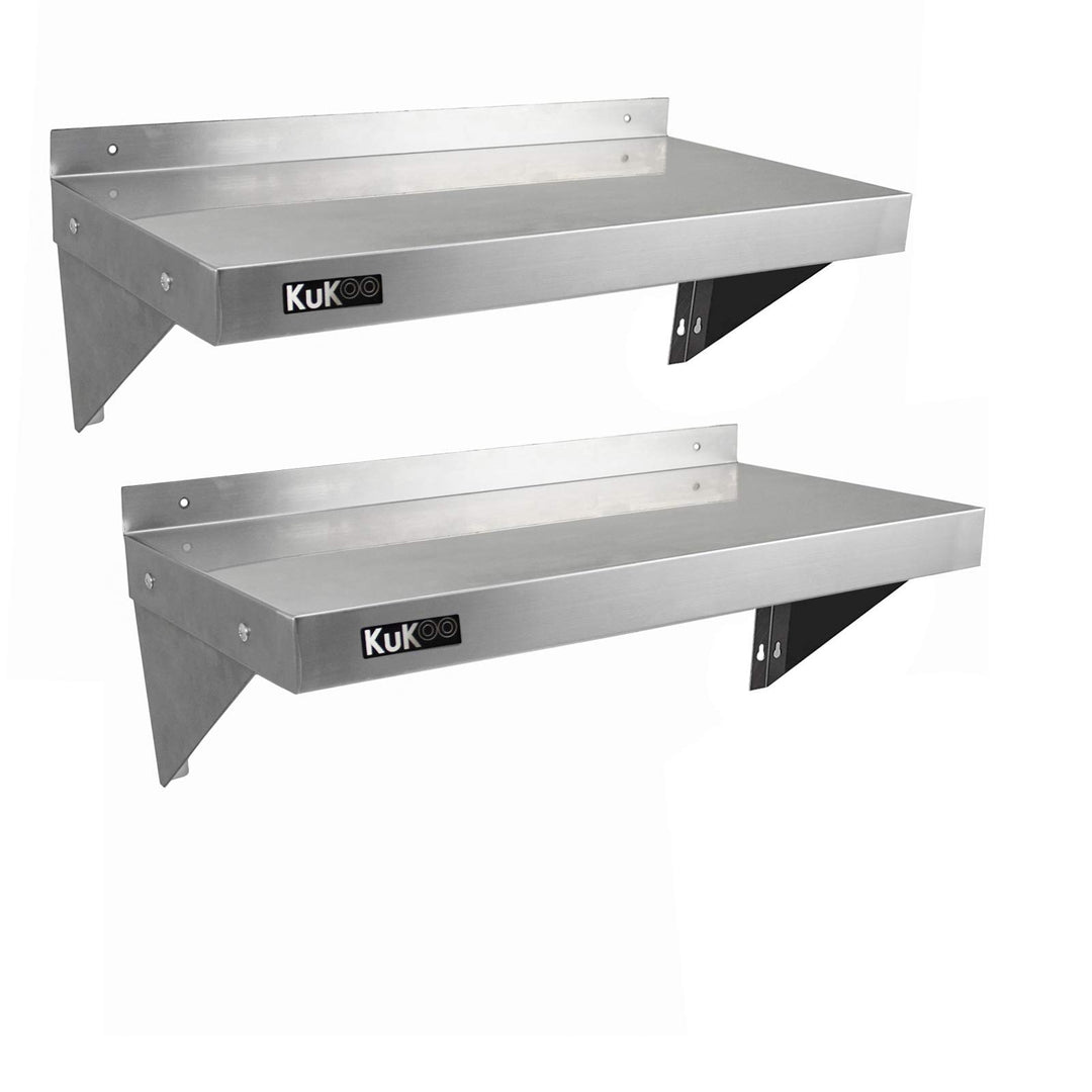KuKoo Gastronomie Edelstahl Wandregal Küchenregal Edelstahlregal mit Gratis 2 x Mikrofasertuch 900mm