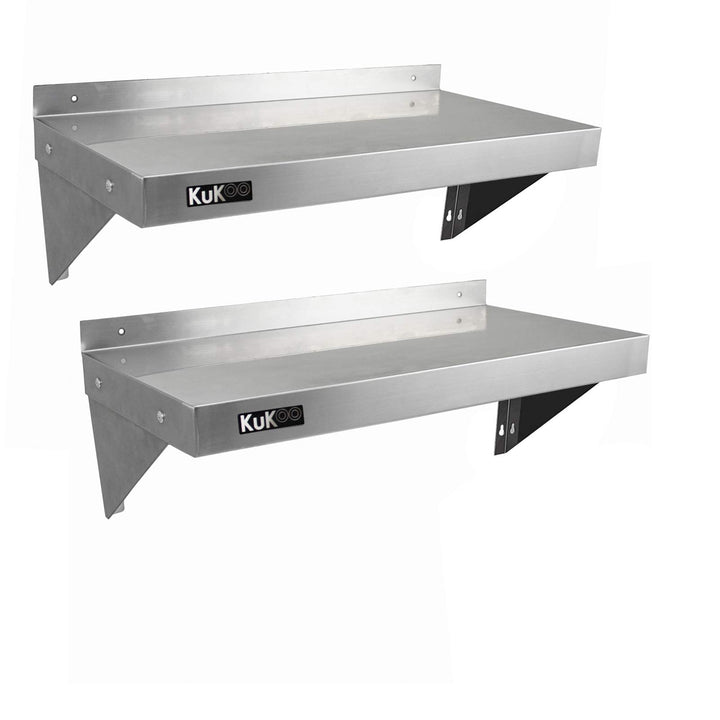 KuKoo Gastronomie Edelstahl Wandregal Küchenregal Edelstahlregal mit Gratis 2 x Mikrofasertuch 900mm