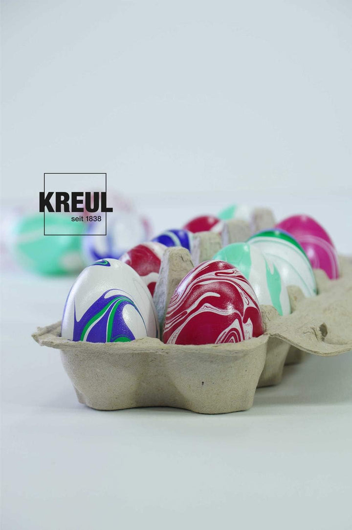 KREUL 73610 - Magic Marble Marmorierfarbe, Metallic Set, 6 x 20 ml in gold, silber, blau, grün, rot