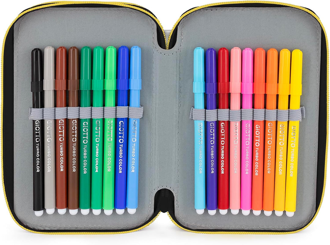 Pokémon Pikachu Federmappe Federtasche Qualitäts-Mäppchen 3-Fach gefüllt mit 42 Teilen Federmäppchen