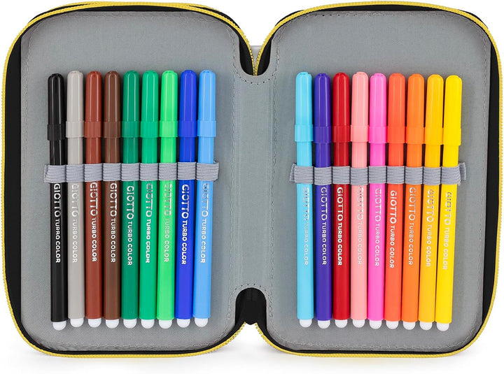Pokémon Pikachu Federmappe Federtasche Qualitäts-Mäppchen 3-Fach gefüllt mit 42 Teilen Federmäppchen