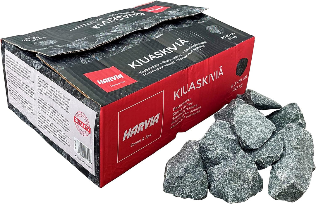 Original Harvia Saunasteine 20Kg finnische Diabas Dampfstein Aufgusssteine für Outdoor Holzofen Elek