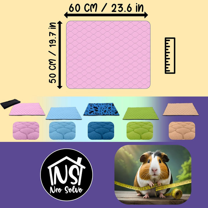 NEO SOLVO Käfigeinlage für Kaninchen und Meerschweinchen mit Abnehmbarer Fleece-Tunneldecke - perfek