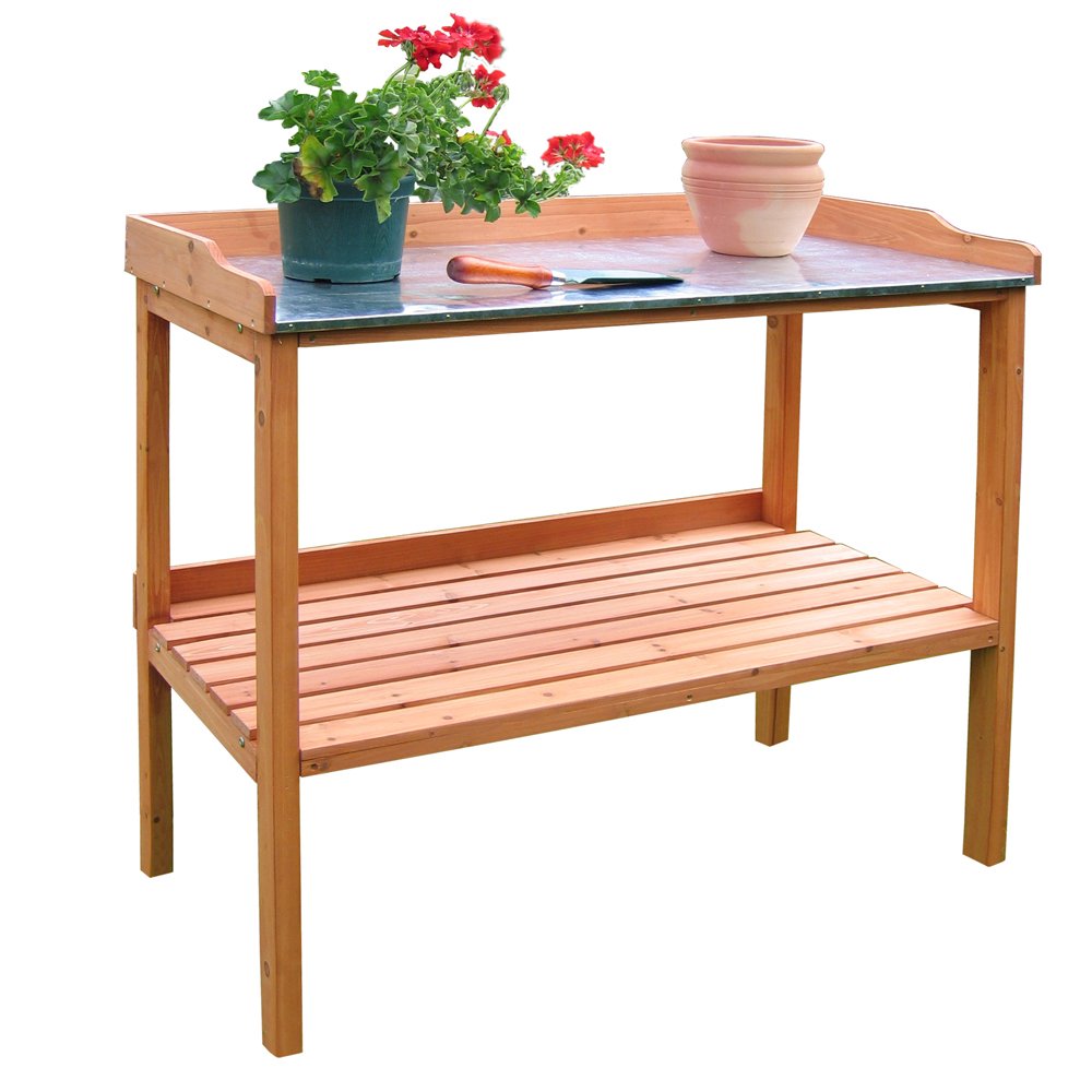 Habau 698 Pflanztisch mit verzinkter Arbeitsplatte, 98 x 48 x 95