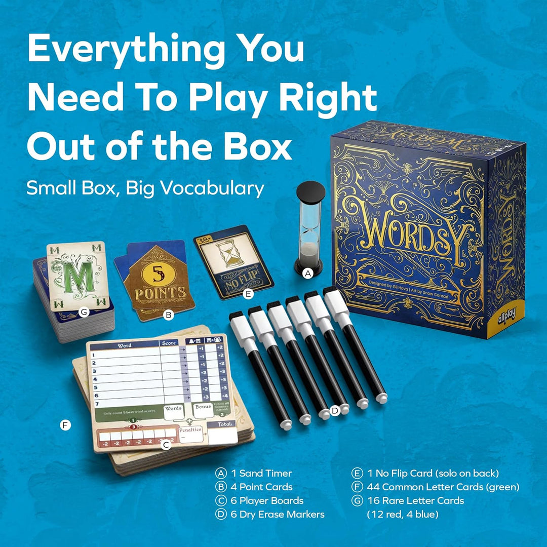 Allplay Applay Wordsy Board Game - 15 Minutes Play Time - 2 to 5 Players