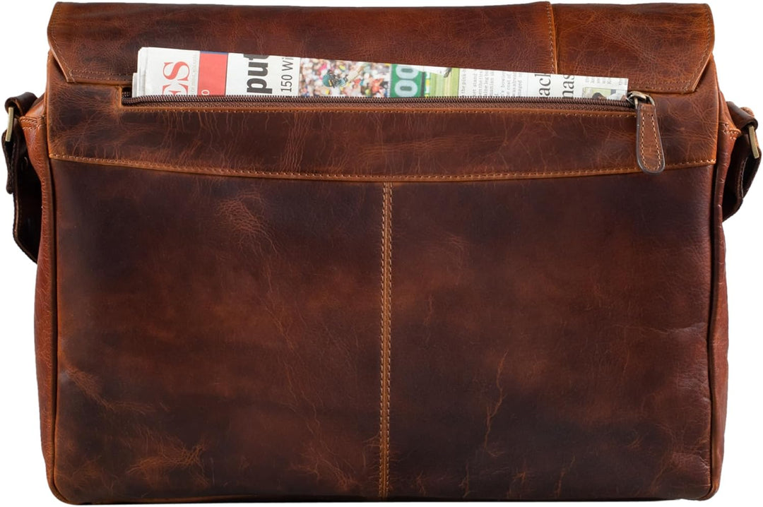 STILORD Vintage Umhängetasche Leder gross für Herren Damen 15.6 Zoll Laptoptasche Unitasche Bürotasc