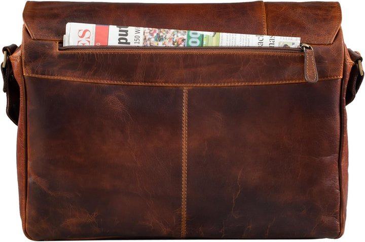 STILORD Vintage Umhängetasche Leder gross für Herren Damen 15.6 Zoll Laptoptasche Unitasche Bürotasc