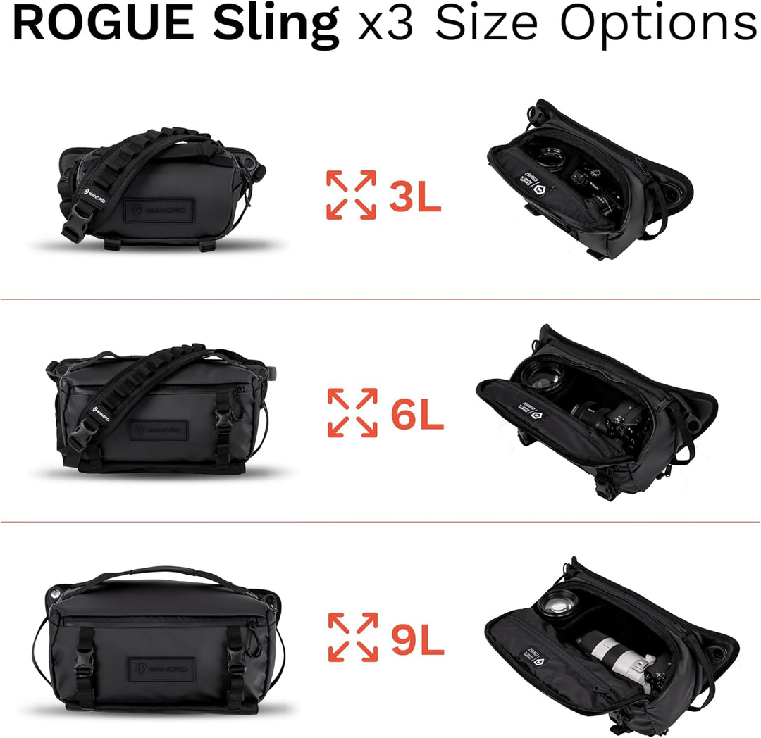 WANDRD Rogue Sling 0Y-784H-R8U9 Tasche mit 9 l Fassungsvermögen, leicht, wetterbeständig, für den tä
