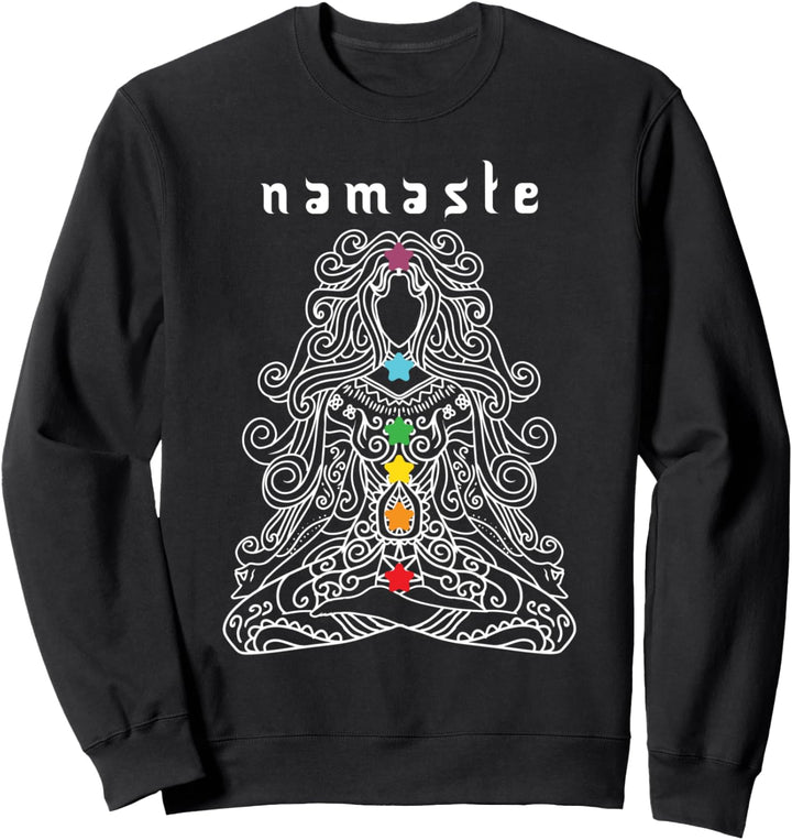 Namaste Design Yoga Pose with Chakra Geschenk Sweatshirt
