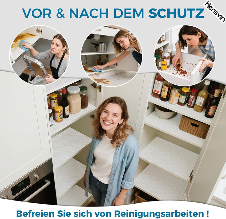 Hersvin Schubladenmatte 25cmx500cm Schrankpapier Schubladeneinlage Eva Wasserfest Nicht Klebende Unt