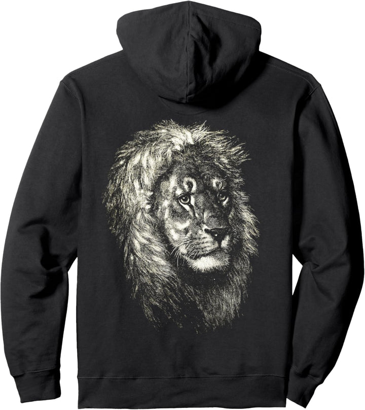 Künstlerischer Löwe Niedliche handgezeichnete Tiergrafik Pullover Hoodie