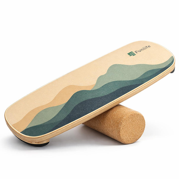 FunLife Balance Board aus Holz – Stabiler Gleichgewichtstrainer für Core Training, Fitness & Balance